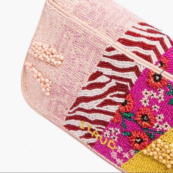 βSOLDβ STAUD Limited Edition Pink Patchwork Beaded Tommy Bag - Picture 6 of 14